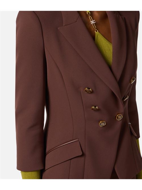 DOUBLE CREPE JACKET ELISABETTA FRANCHI | GI17456E2EA3 Coffee